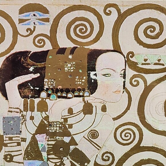 Gustav Klimt Print - Dancing Girl With Spirals & Geometric Patterns Gilded Frame - Picture 3 of 11